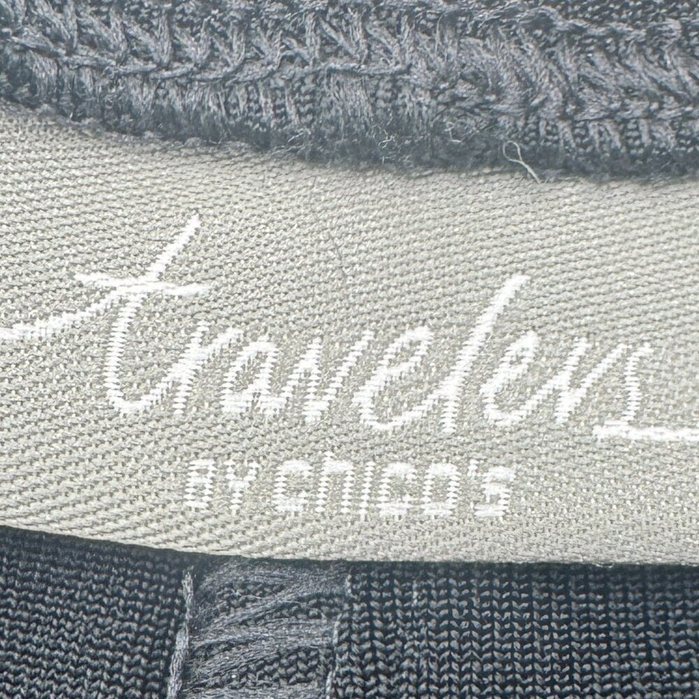 Travelers by Chicos Women's No Tummy Black Stretch Elastic Pull On Pants 1 Short - Picture 6 of 7